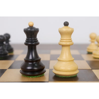 Combo of 2.6″ Russian Zagreb Chess Set - Pieces in Ebonised Boxwood with Board and Box