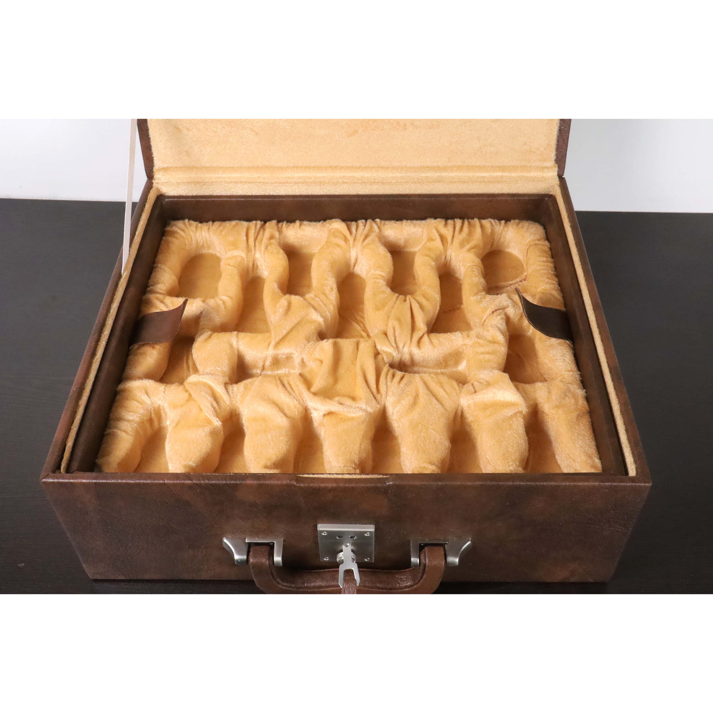 Combo of 4.6" Avant Garde Triple Weighted Luxury Staunton Ebony Wood Chess Pieces with 23" Printed Chessboard and Storage Box