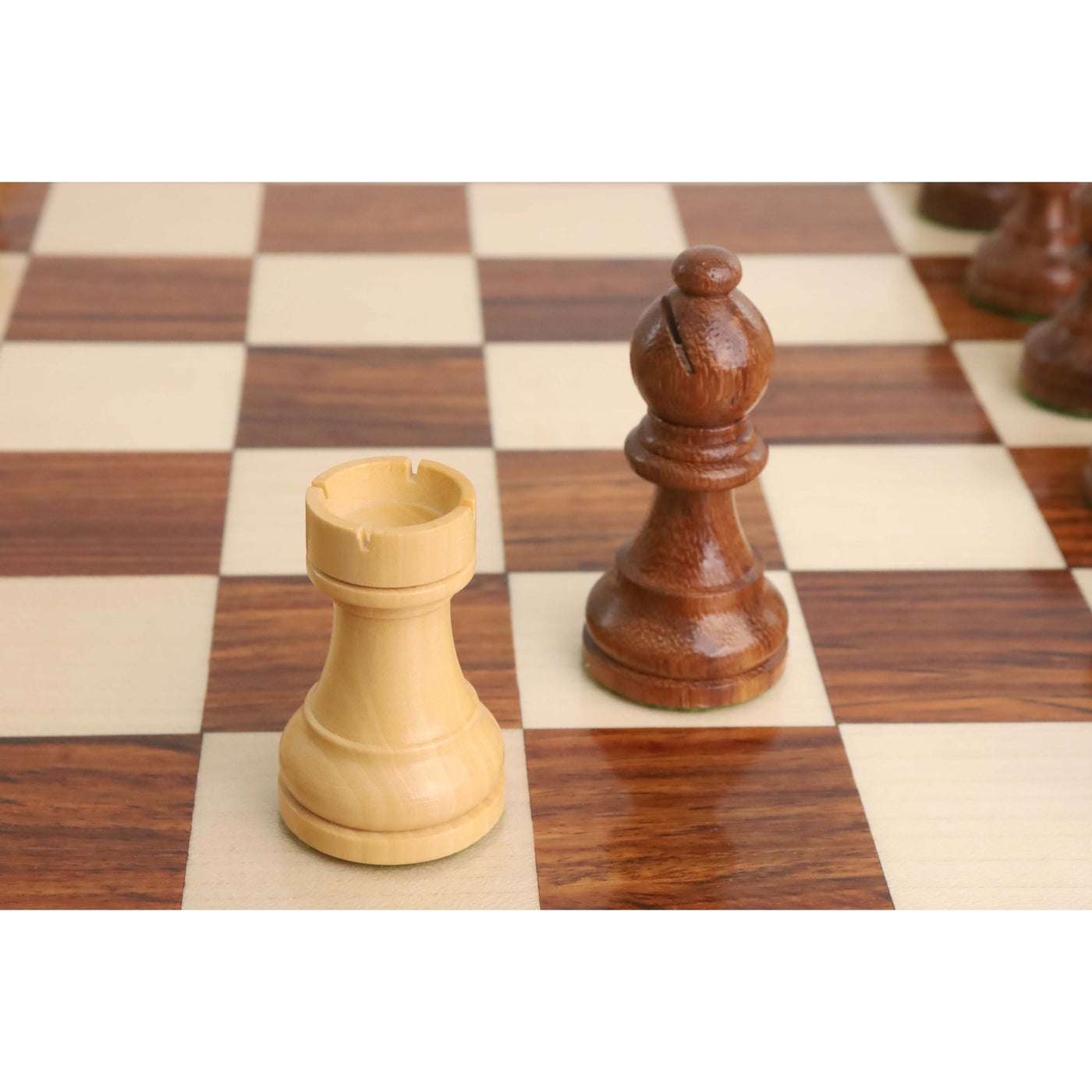 Combo of Compact Size Tournament Chess set - Pieces in Golden Rosewood with Board and Box