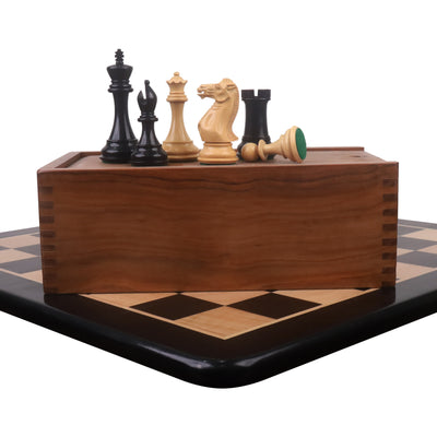 Combo of Sleek Staunton Luxury Chess Set - Pieces in Ebony Wood with Board and Box