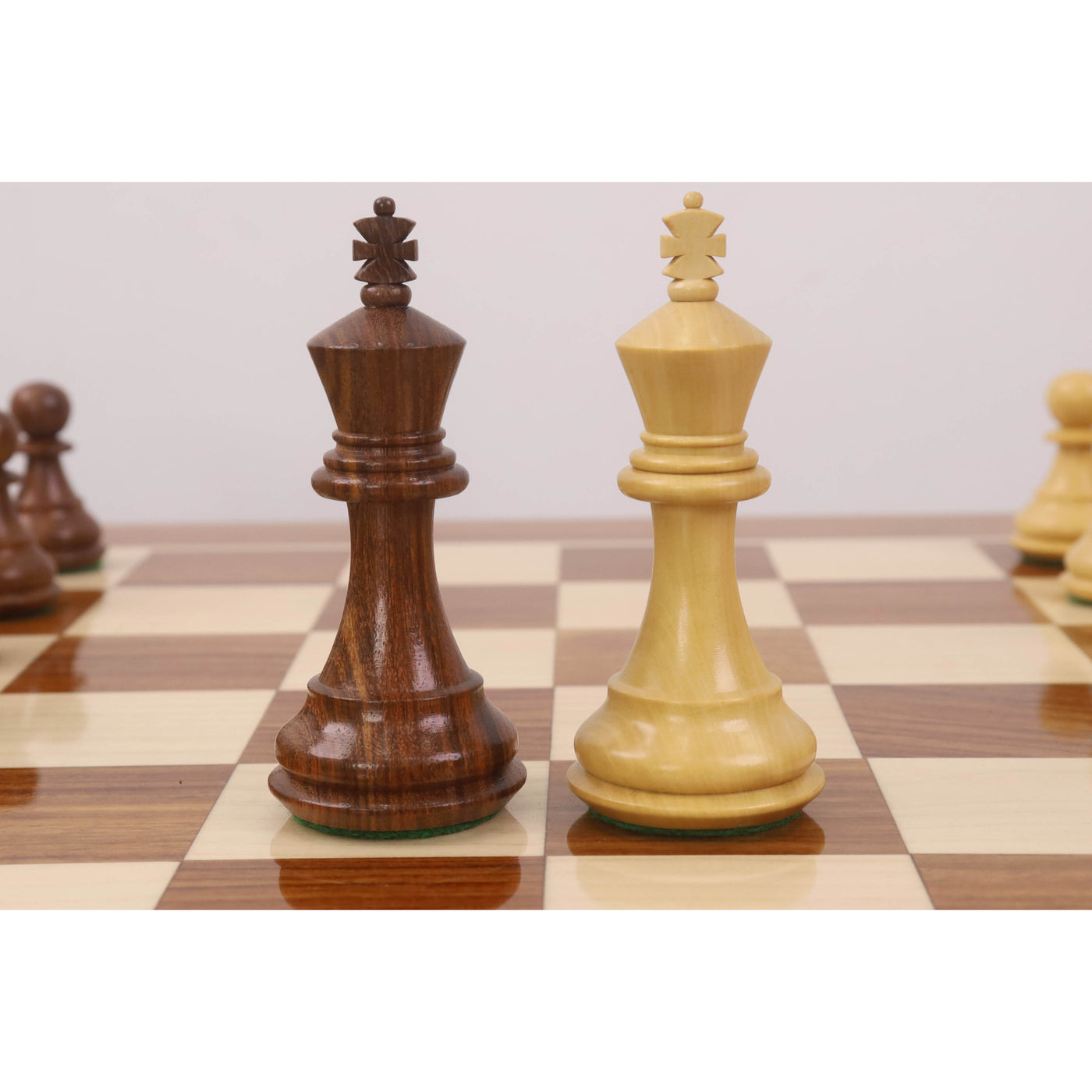 20" Monarch Series Chess Board Table with 3.6" Professional Staunton Chess Pieces - Golden Rosewood