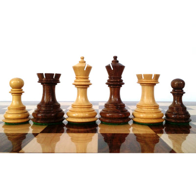 Slightly Imperfect 3.9" Unique Old Columbian Weighted Chess Set- Chess Pieces Only - Sheesham Wood- 4 Queens