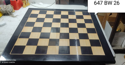 26" Large Ebony & Maple Wood Printed Chess Board- 70mm square- Gloss Finish
