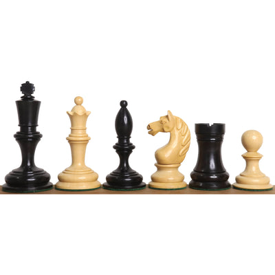1933 Botvinnik Flohr-I Soviet Chess Set - Chess Pieces Only -Ebonised Boxwood- 3.6" King