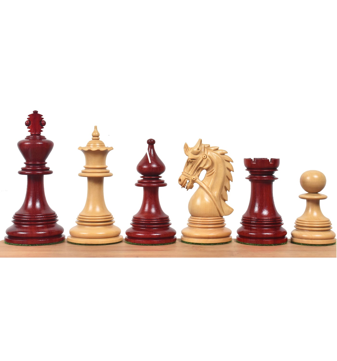 Combo of 4.3" Napoleon Luxury Staunton Chess Set - Pieces in Bud Rosewood with Board and Box