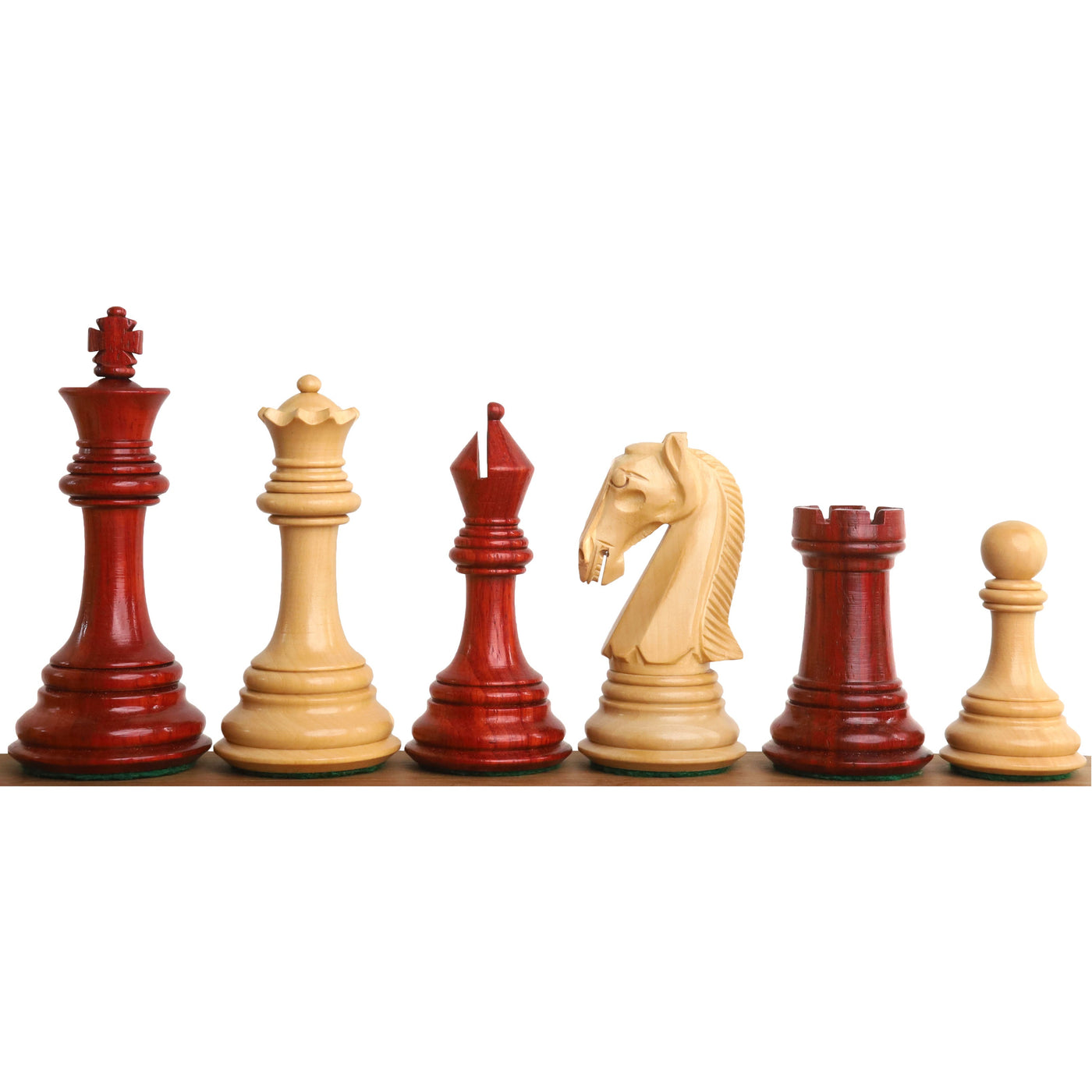 3.9" New Columbian Staunton Chess Set - Chess Pieces Only -Bud Rosewood- Triple Weighted