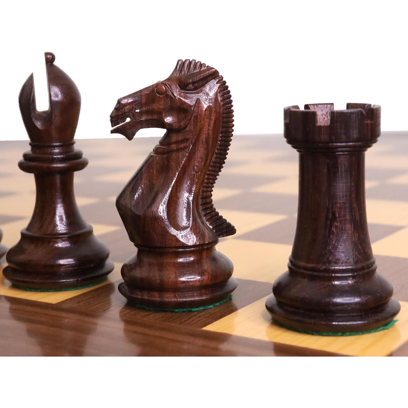 4.1″ Traveller Staunton Luxury Chess Set - Chess Pieces Only – Triple Weighted Rosewood