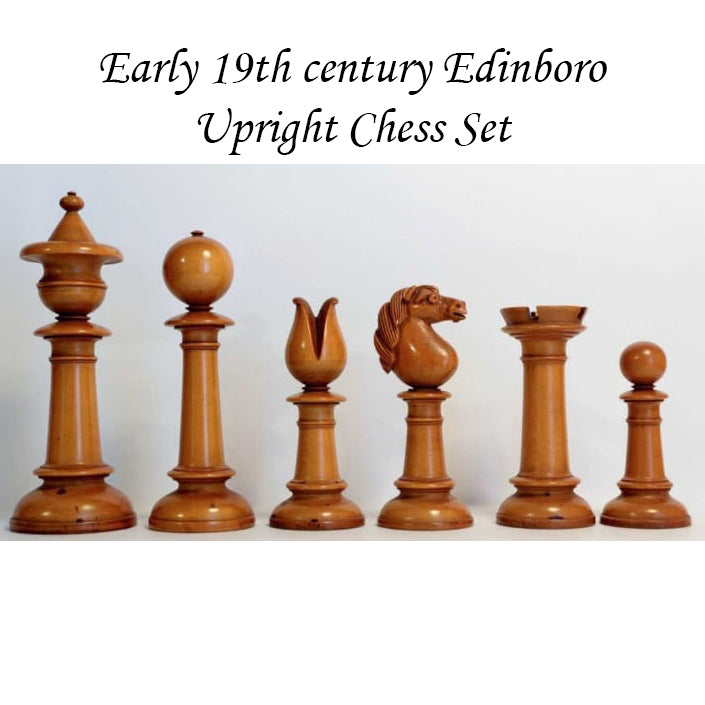 Slightly Imperfect 4" Edinburgh Northern Upright Pre-Staunton Chess Set - Chess Pieces Only - Ebony Wood