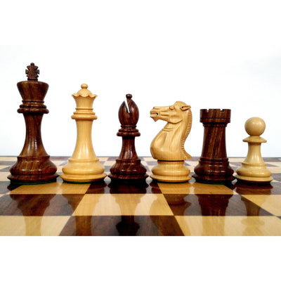 Combo of 4.1" Pro Staunton Weighted Wooden Chess Pieces in Golden Rosewood with 21" Board & Wooden Storage Box