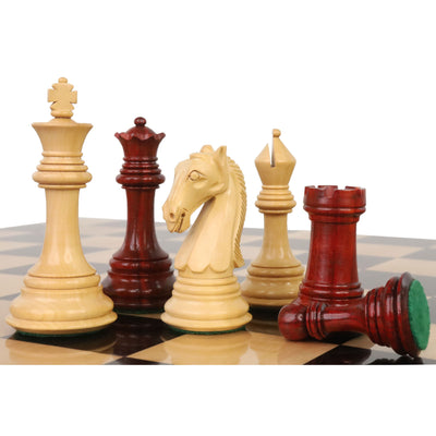 Slightly Imperfect 3.9" New Columbian Staunton Chess Set - Chess Pieces Only - Bud Rosewood - Double Weighted
