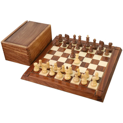 2.6" Russian Zagreb Chess set Combo - Pieces in Golden Rosewood with Board & Box
