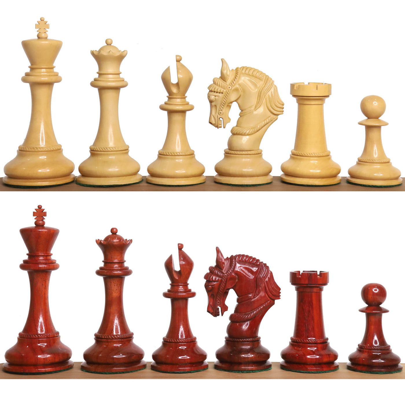 Combo of 4.5" Imperator Luxury Staunton Chess Set - Pieces in Bud Rosewood with Board and Box