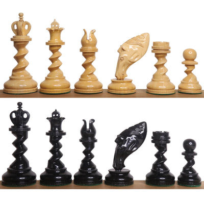 4.3" Grazing Knight Luxury Staunton Chess Set - Chess Pieces Only-Lacquered Ebony Wood