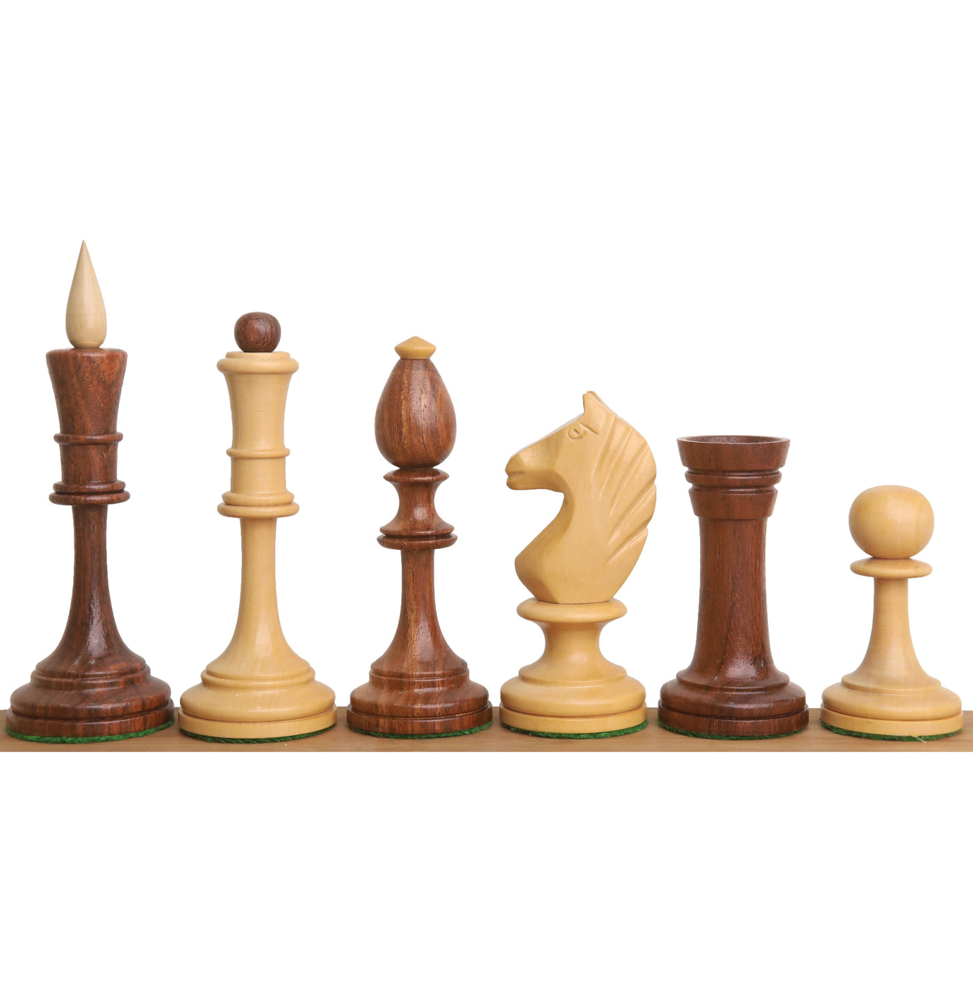 Combo of Averbakh Soviet Russian Chess set - Pieces in Golden Rosewood with 21" Drueke Style Golden Rosewood Chess board