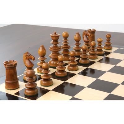 Combo of 3.3" St. John Pre-Staunton Calvert Chess set - Pieces in Ebony Wood with 19 inches Chess Board and Storage Box