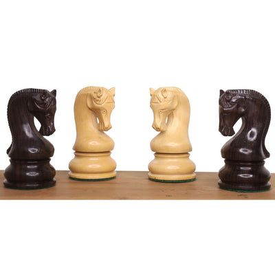 Slightly Imperfect Leningrad Staunton Chess Set - Chess Pieces Only - Rosewood & Boxwood - 4" King