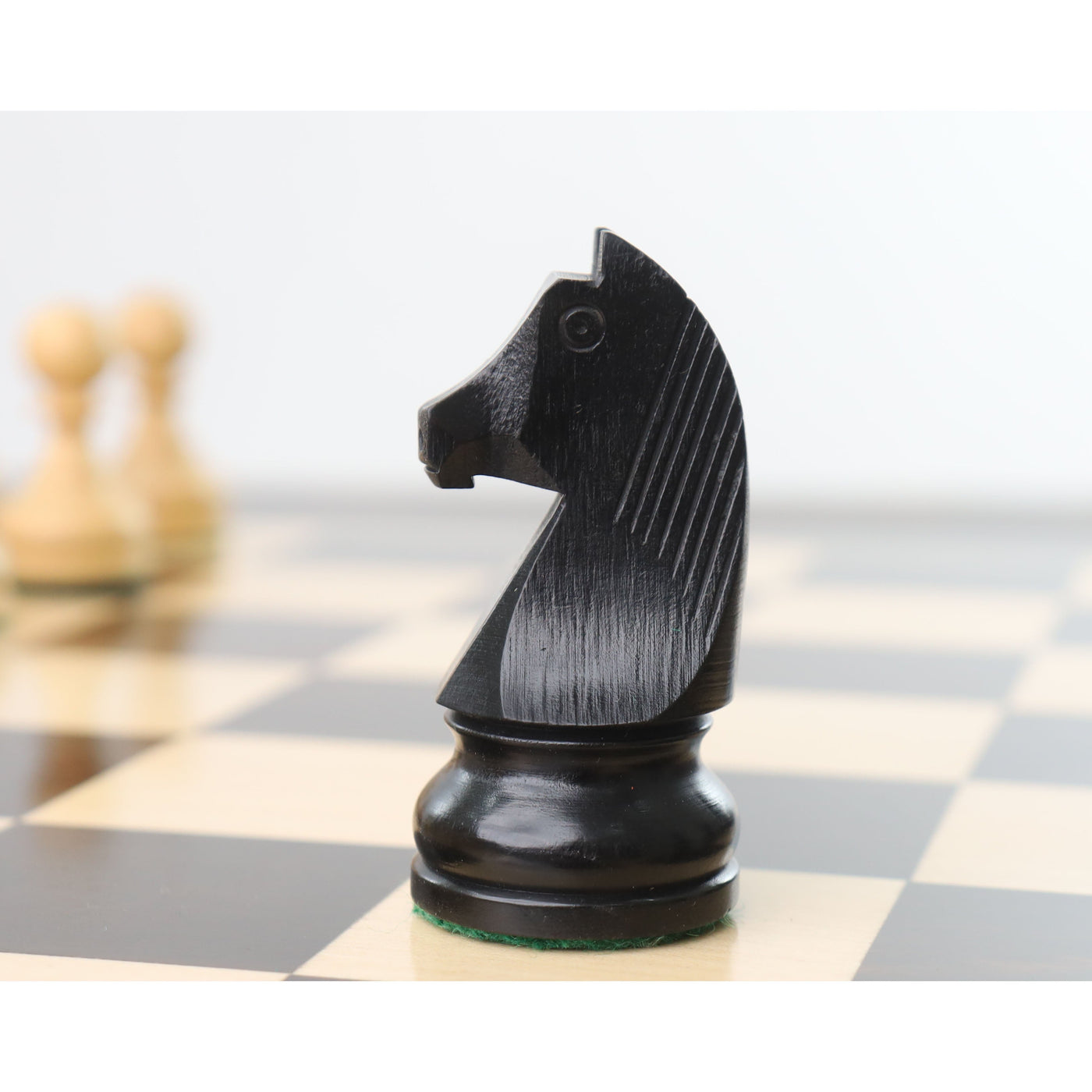 3.9" Tournament Chess Set - Chess Pieces Only in Ebonised Weighted wood with Extra Queens