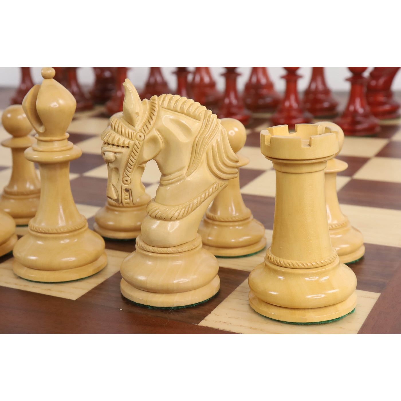 4.5" Imperator Luxury Staunton Chess Set - Chess Pieces Only-Bud Rosewood -Triple Weight