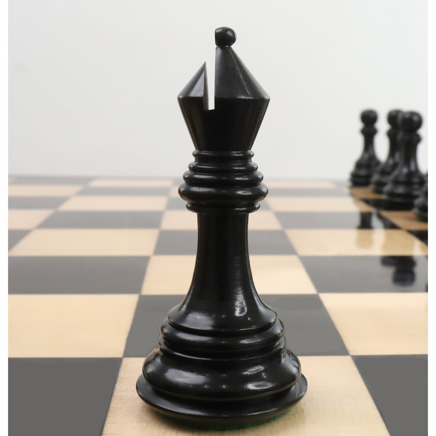 Slightly Imperfect 3.9" New Columbian Staunton Chess Set - Chess Pieces Only - Ebony Wood - Double Weighted