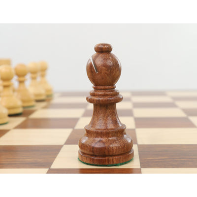 3.9" Championship Chess Set Combo - Pieces in Golden Rosewood with Board and Box