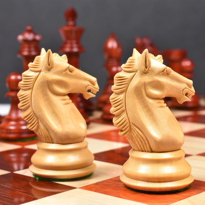 Combo of Exclusive Alban Staunton Chess Set - Pieces in Bud Rosewood with Board and Box