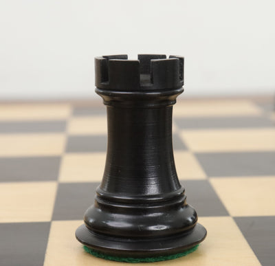 4" Alban Knight Staunton Chess Set - Chess Pieces Only - Weighted Ebonised Boxwood