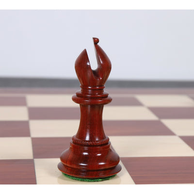 4.5" Sheffield Staunton Luxury Bud Rosewood Chess Pieces with 23" Bud Rosewood & Maple Wood Signature Wooden Chessboard and Leatherette Coffer Storage Box