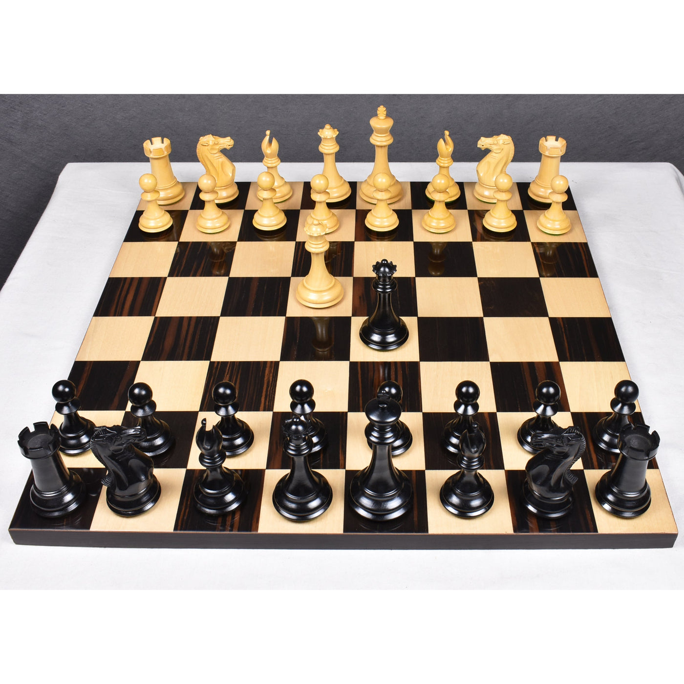 Slightly Imperfect 4" Sleek Staunton Luxury Chess Set - Chess Pieces Only - Triple Weighted Ebony Wood