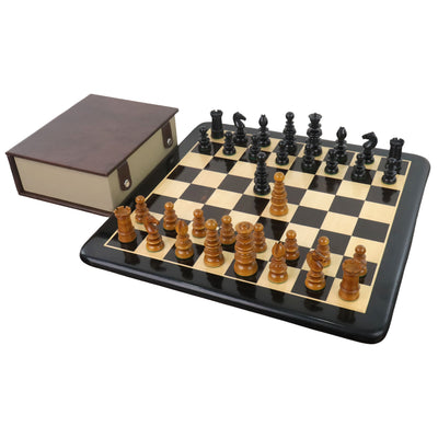 3.3" St. John Pre-Staunton Calvert Chess Set - Chess Pieces Only - Ebony Wood & Antique