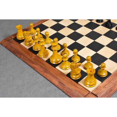 Slightly Imperfect 1849 Jacques Cook Staunton Collectors Chess Set - Chess Pieces Only - Ebony Wood -3.75"