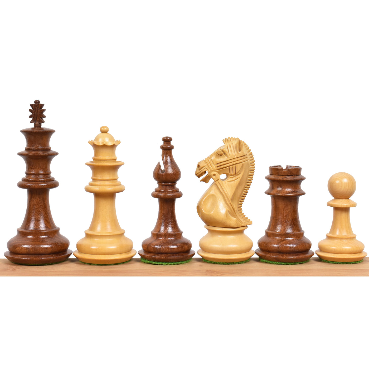 4.2" Supreme Luxury Sheesham Wood Weighted Chess Set - Chess Pieces Only - Extra Queens
