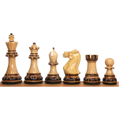4" Professional Staunton Hand Carved Chess Set - Chess Pieces Only- Gloss finish Boxwood