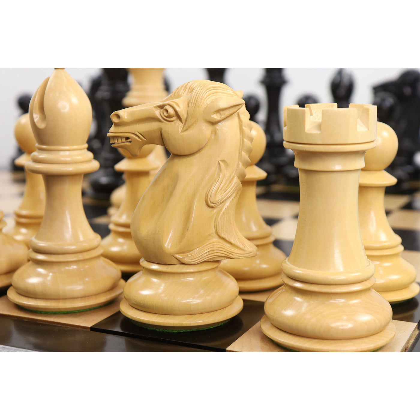 6.1" Mammoth Luxury Staunton Ebony Wood Chess Pieces With 25" Ebony Wood Chessboard