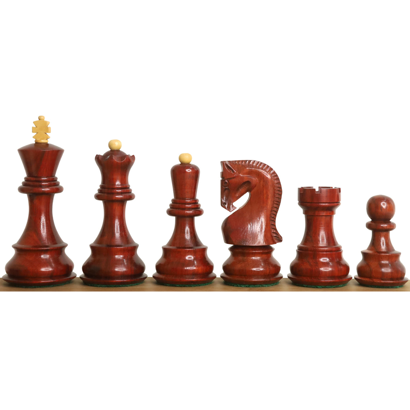 3.9" Russian Zagreb 59' Chess Set - Chess Pieces Only - Double Weighted Bud Rose Wood