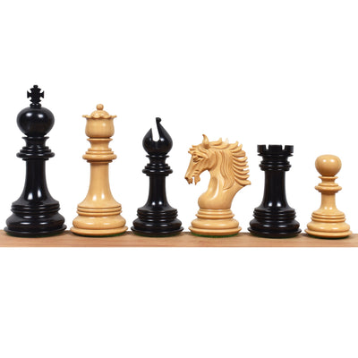 Arthur Luxury Staunton Chess Set Combo - Pieces in Ebony Wood with 23" Large Ebony & Maple Wood Chessboard and Storage Box