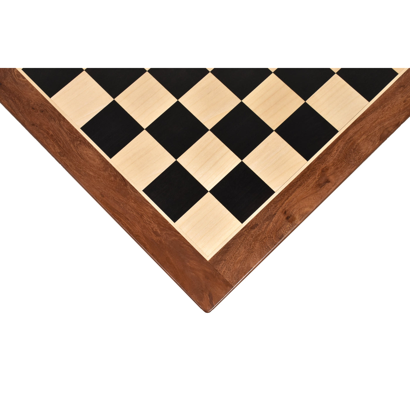 4.6" Prestige Luxury Staunton Chess Pieces - Ebony Wood with 23" Ebony & Maple Wood Chessboard - Sheesham borders - Matt Finish and Leatherette Coffer Storage Box