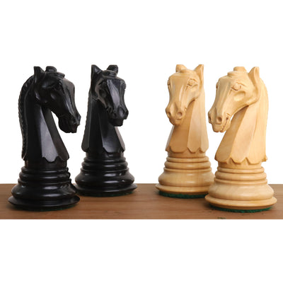 3.9" New Columbian Staunton Chess Set - Chess Pieces Only - Ebony Wood - Triple Weighted