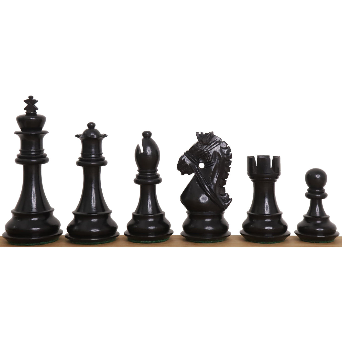 4" Bridle Staunton Luxury Chess Set - Chess Pieces Only - Ebony Wood & Boxwood
