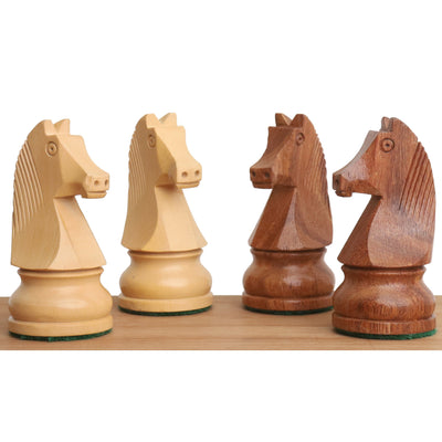3.9" Tournament Wooden Chess Set - Chess Pieces Only - Golden Rose wood - Extra Queens