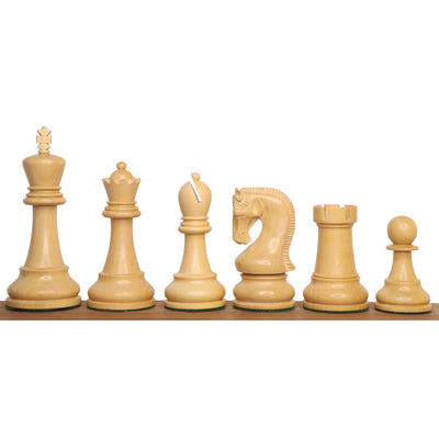 Slightly Imperfect Leningrad Staunton Chess Set - Chess Pieces Only - Golden Rosewood & Boxwood - 4" King