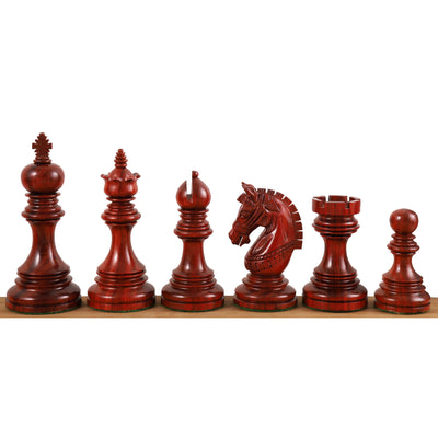 Combo of 4.1″ Stallion Staunton Luxury Chess Set - Pieces in Bud Rose Wood with Board and Box