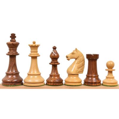 French Grandmaster's Staunton Chess Set - Chess Pieces Only- Golden Rosewood - 4.1" King