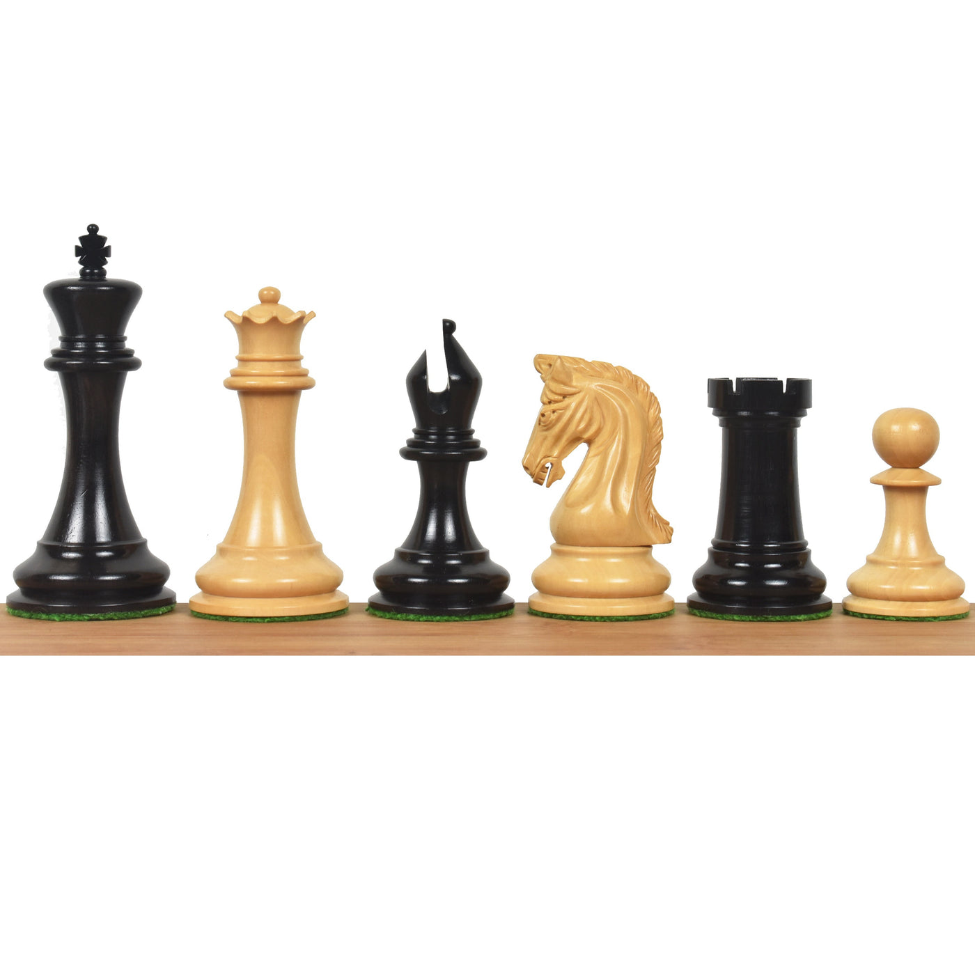 Slightly Imperfect Repro 2016 Sinquefield Staunton Chess Set - Chess Pieces Only - Ebony Wood - Triple Weight
