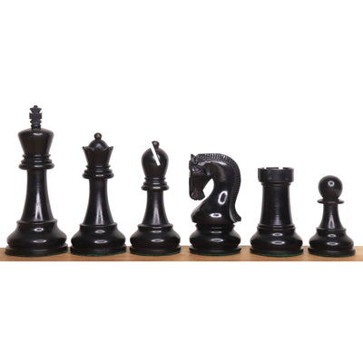 Leningrad Staunton Chess Set - Chess Pieces Only - Ebonised Boxwood - 4" King
