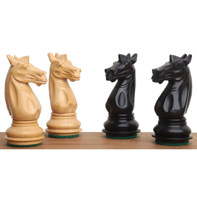 3.4" Meghdoot Series Staunton Chess Set - Chess Pieces Only - Weighted Ebonised Boxwood