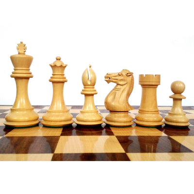 Combo of 4.1" Pro Staunton Weighted Wooden Chess Pieces in Golden Rosewood with 21" Board & Wooden Storage Box