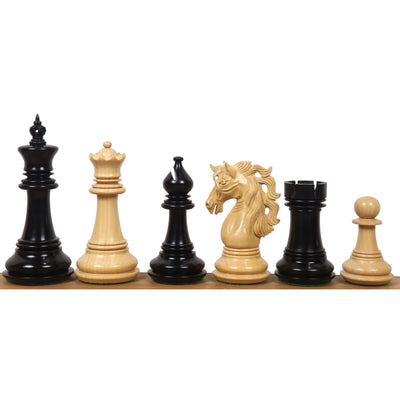4.6" Spartacus Luxury Staunton Ebony Wood Chess Pieces with 23" Ebony & Maple Wood Chessboard - Sheesham borders - Matt Finish and Leatherette Coffer Storage Box