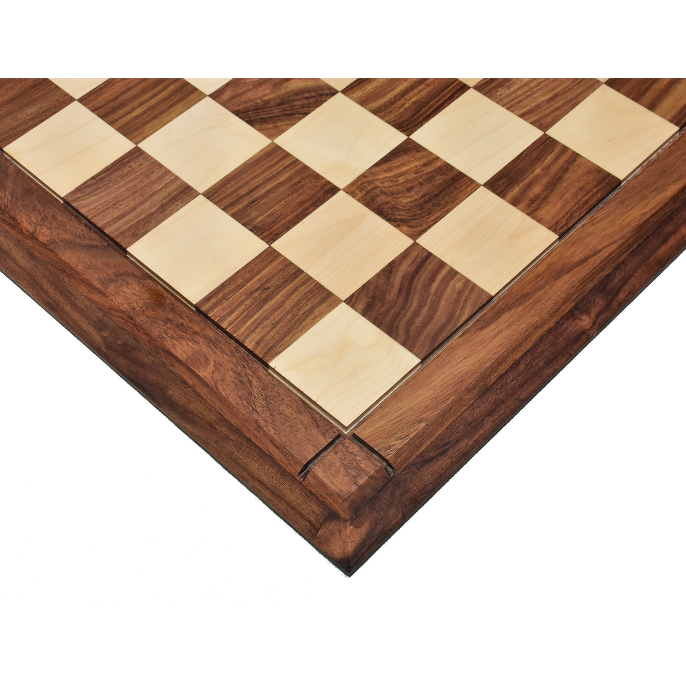 21" Players' Drueke Style Golden Rosewood & Maple Wood Chess board -Matt Finish