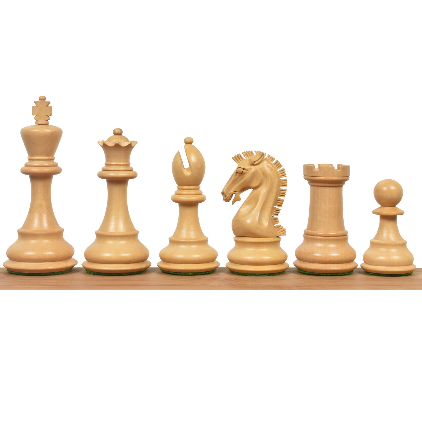 Slightly Imperfect 3.9" Craftsman Staunton Chess Set - Chess Pieces Only - Triple Weighted Ebonised Boxwood