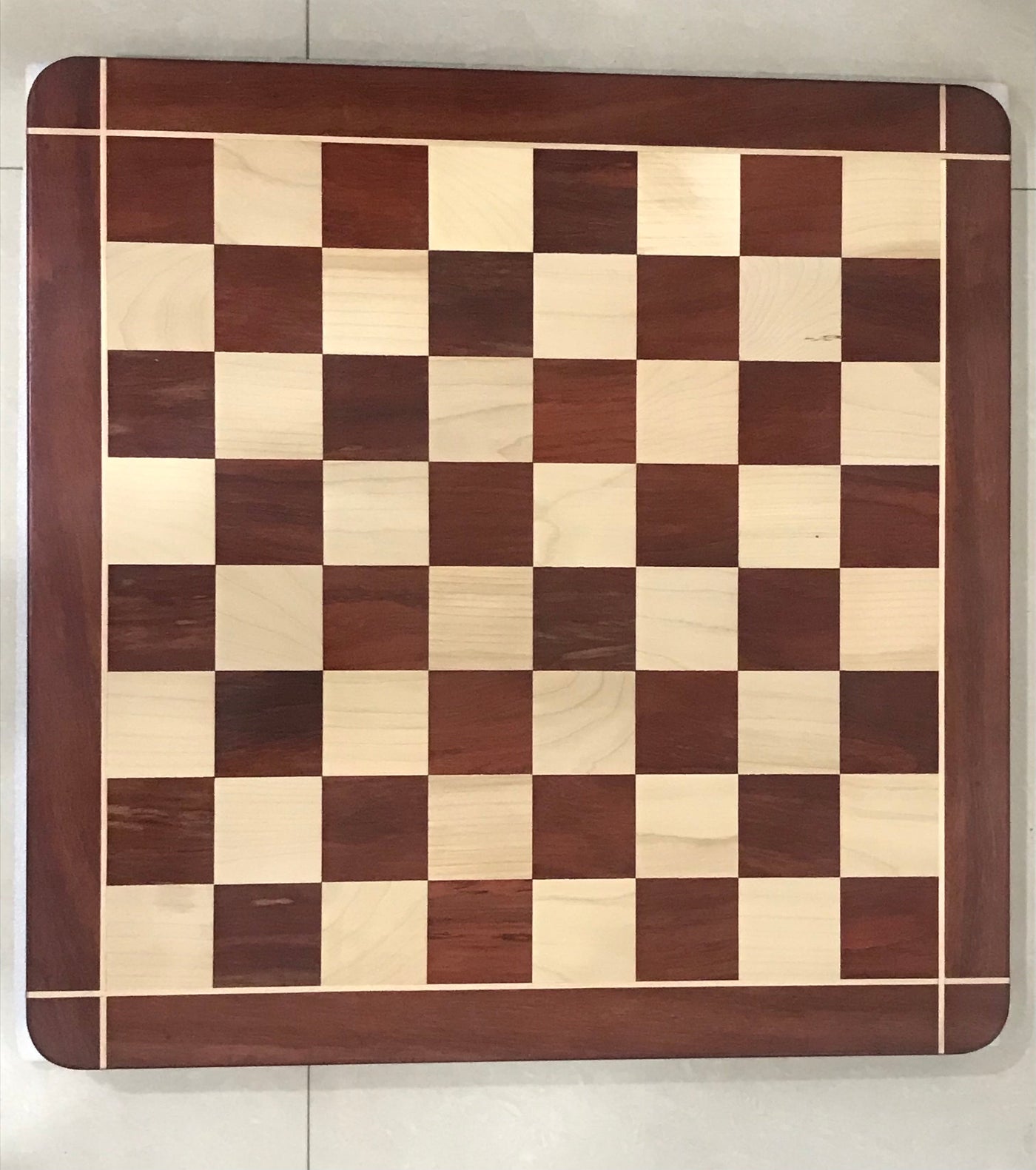 Slightly Imperfect 21" Bud Rosewood & Maple Wood Wooden Chessboard